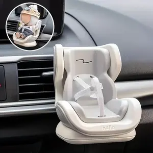 Stable Doll Car Seat with Air Vent Clip and Desktop Stand, Fits Laboubou & 3.94-6.69 Inch Dolls, Perfect for Traveling Toys