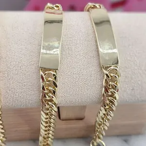 (178)14KGOLDPLATED  Mens bracelet 8.0 inches.