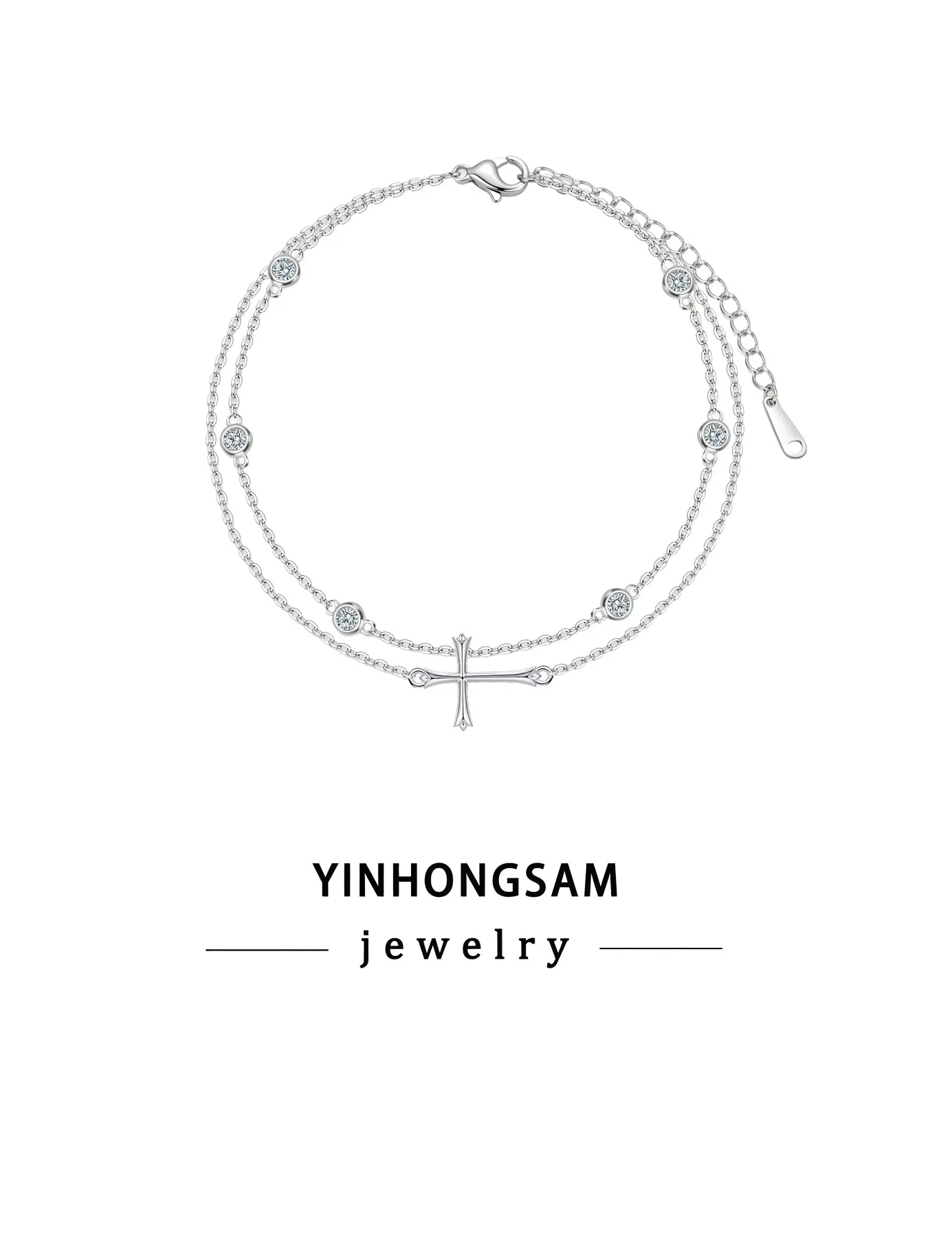 Cross Anklet for Women, Birthstone Adjustable Anklet, Birthday Festival Memorial Gift, Jewelry with Box, Elegant Footwear Accessory