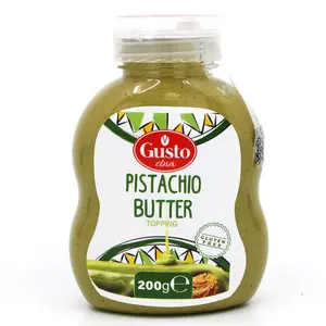 GUSTO ETNA Pistachio Cream/Butter, Squeeze Botttle 200 g (7.05 oz), Sicilian Pistachio Cream, Ideal for coffee, desserts, Pancakes, gelato, tostadas and more, Product of Italy