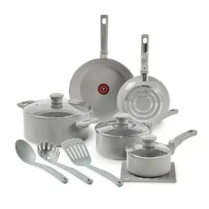 T-Fal Essentials 12-Piece Non-Stick Ceramic Pots & Pans Cookware Set
