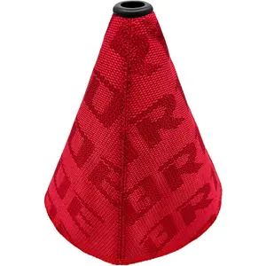 Car Shift Knob Dust Cover, Shift Boot Cover, Hyper Fabric Manual/Automatic Shifter Shift Boot Cover, Gear Shift Knob Cover for Protection & Decor, Universal Car Accessories (Red)