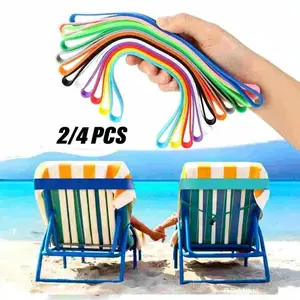 2/4pcs Thick Silicone Beach Towel Clips, Windproof Adjustable Clamps, Easy to Clean, Reusable, Vibrant Colors, Secure Fit for Outdoor Activities, Pool, Cruise, Camping, Picnic, Travel, Gym, and Yoga(Random Color)