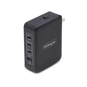 Startech 3114GCN-WALL-CHARGER GaN 140W USB Wall Charger, Black - Compatible with Smartphone, Cellphone, Tablet, and Other Electronic Devices