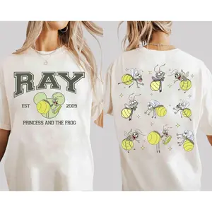 Princess And The Frog Ray Firefly Evangeline Two Sided Shirt, Look How She Lights Up The Sky Tee, Family Matching Gift, Unisex Short Sleeve Tee