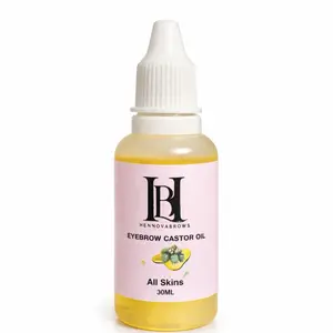 Hennovabrows Castor Oil Eyebrow & Lash Treatment - 100% Organic, Moisturizing, Vitamin E Enriched, BPA-Free for Healthier Brows & Lashes