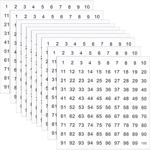 25 Sheets 1 to 100 Vinyl Consecutive Number Stickers 0.4 Inch Small Self-Adhesive Number Labels Waterproof Inventory Stickers Decal for Indoor, Outdoor, Storage, Classification, Box and Locker (White)