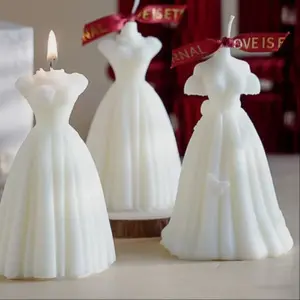 Bride Wedding Dress Scented Candle Gift Set, Handmade Creative Wax Candles for Weddings, Wholesale Bridal Shower Favors, Aromatic Home Decor