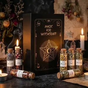 Magic Herbal Discovery Kit: 45 Bottles / Crystal Spoon for Witchcraft & Spell Casting, Wicca Supplies for Beginners, Pagan Magic Ritual Toys.