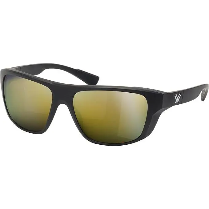 Vortex Optics Jackal Full Frame Sunglasses, ANSI Z87+ Safe, Polarized, UV Protection, Ballistic Rated, Shatterproof, Anti-Reflective Properties, Anti-Scratch Coating, Black/Amber - Gold Mirror (EJA-BKA-GL), Intense Activities, Lightweight & Flexible Desig