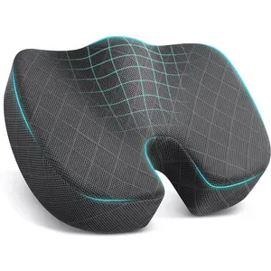 [New Deal] Memory Foam Seat Cushion - 100% Pure Memory Foam for Office Chair, Car Seat, Airplane, Bleacher & Sciatica - Ergonomic Design for Comfort and Relief