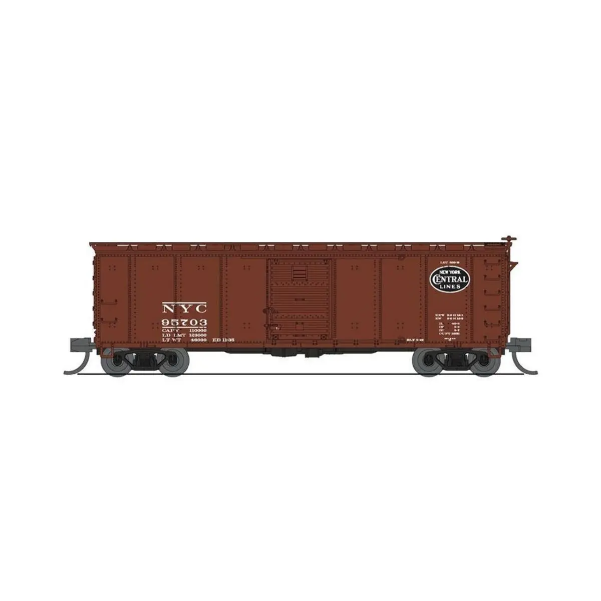 212 MAIN N-Scale 40 ft. NYC 1930s Steel Construction Boxcar Variety Set A - 4-Pack Completely Assembled Toy Train Accessory with AB Brakes, ARU U-Section Trucks, Historic Look