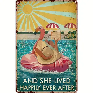 Flamingo Pool Rules: Add a Splash of Fun to Your Home with This Unique Metal Sign!