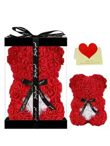 Handmade Rose Bear Gift Set for Mother's Day, Valentine's Day, Anniversary, Perfect for Mom, Girlfriend, Best Friend