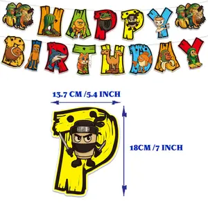 37-Piece Italian Brain Vein Birthday Party Decoration Set with Banner Balloons Cake Topper Cartoon Animal Theme Lively Design Fun Party Supplies - Gifts
