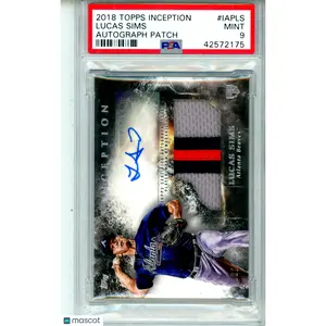 2018 Topps Inception Autograph Patch Lucas Sims /299 #IAPLS PSA 9