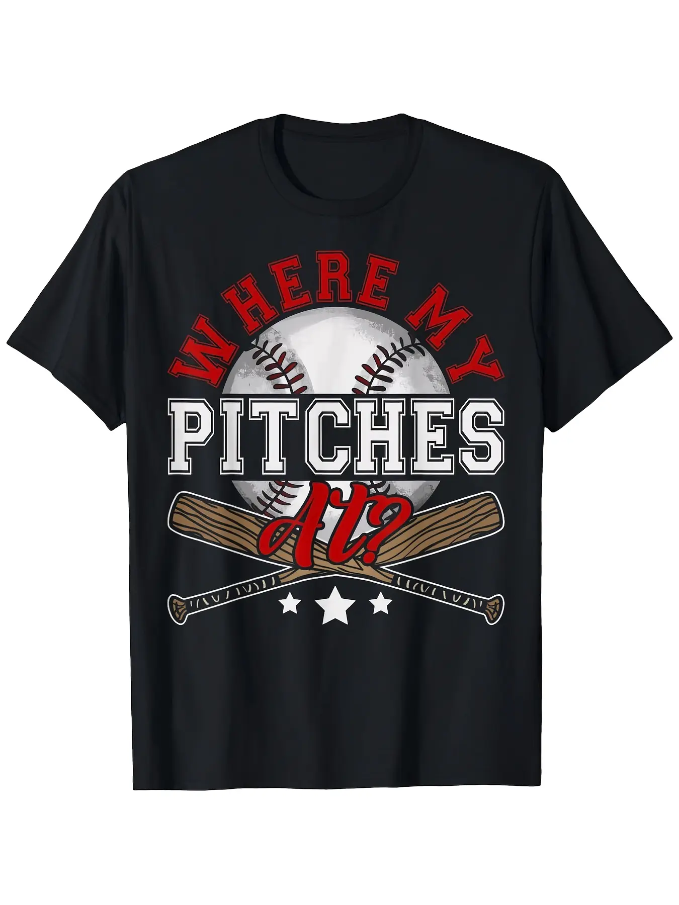 Men'S Funny Baseball Pitching Humor T-Shirt - 100 unisex soft cotton short sleeve t shirt, vintage graphic casual tee for men women teens, perfect birthday holiday gift for camping travel gym daily street  wear