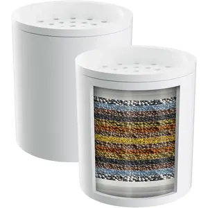 2 Pack Shower Filter Replacement Cartridges for Hard Water, High Output 20 Stage Shower Filter with Vitamin C to Remove Chlorine & Fluoride, Glowing ,  Nails & Shimmering Hair