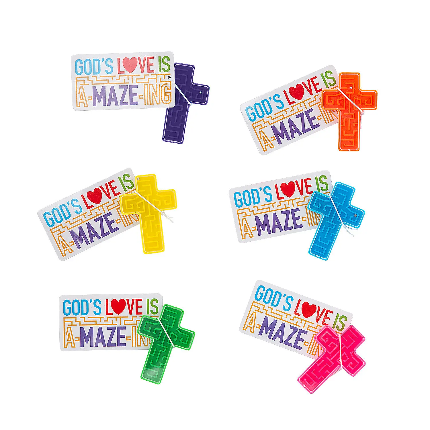 Bulk Unisex Class Valentine Cards with Inspirational Greeting Card - 72 Plastic Valentine Exchanges for Oriental Trading Company (Toys & Hobbies, Games & Puzzles, Puzzles)