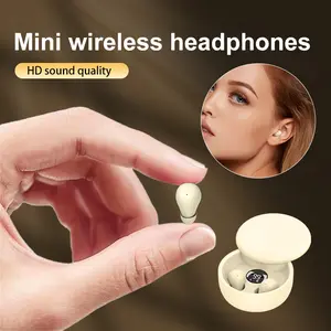 Sleep earphone tiny size invisible earbuds Ultra Slim Invisible Bluetooth 5.4 Earbuds Sleep Friendly Noise Blocking Soft Silicone Audio Devices Mini Discreet LED Display daily leisure Wireless In-Ear Earphones