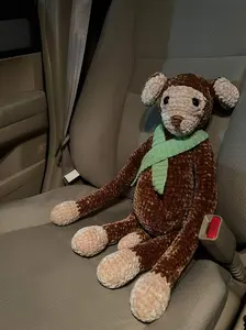 Handmade Crochet Punch Monkey Plush frienh on car Handmade Animal Gift Plush Monkey