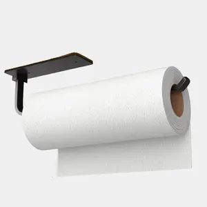 Matte Black Paper Towel Holder – Self-Adhesive or Drill Mount, Lightweight Aluminum for Under Cabinet Use no brand