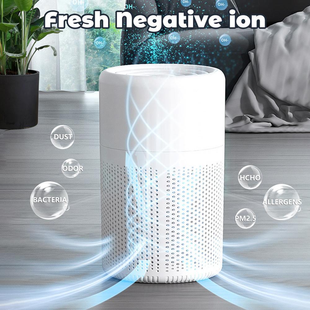 20db Quiet Air Cleaner Air Filter Eliminator Air Purifiers HEPA Air Purifierm, for Home with USB Cable, for Bedroom Desktop Office Living Room for Pet, Pollen, Smoke Odor Pollutants