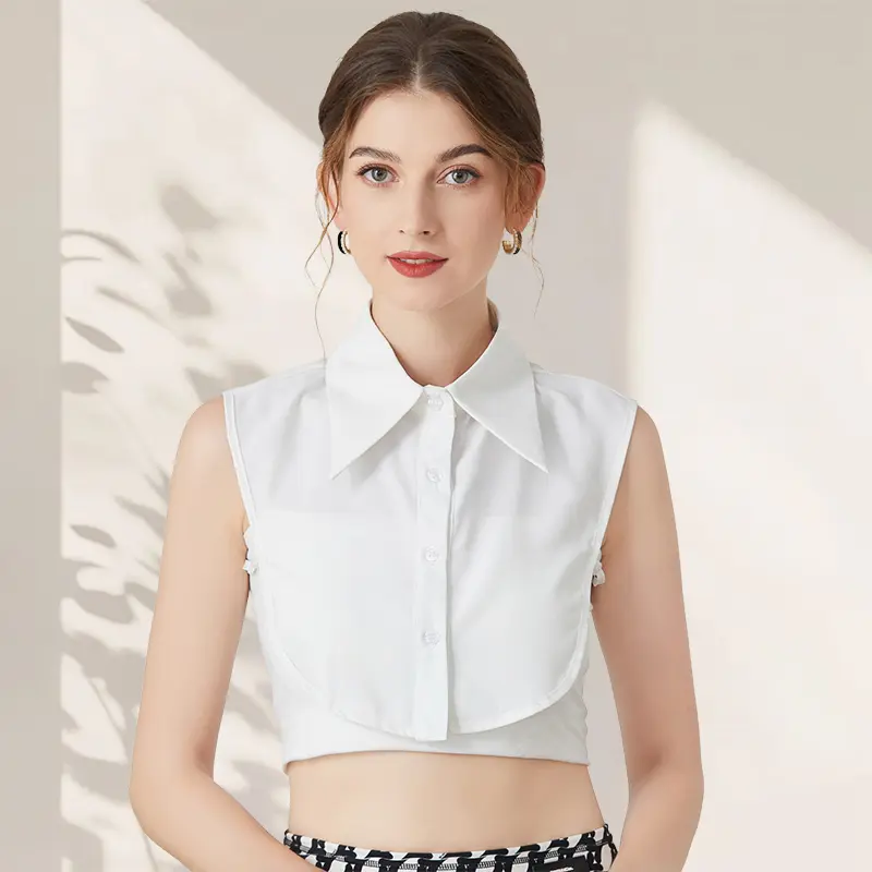 Detachable Collar for Women, Classic White Large Pointed False Collar, Versatile Accessory for Business, Engagement or Daily Wear, Female, Daily Commute