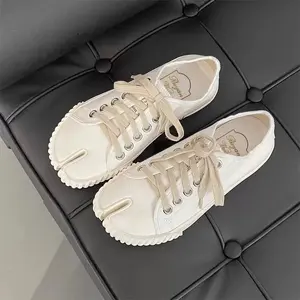 Y2K Aesthetic Unique Split Toe Lace‑Up Canvas Sneakers Retro Streetwear Non‑Slip Flat Casual Daily Outdoor Shoes tenis plataforma Footwear  zapatos para mujer trending shoes summer shoes shoes for women 2026