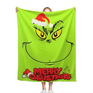 3D Green Hair Monster Printed Series Sleeping Blanket Sofa Bed Sheet Blanket (23)