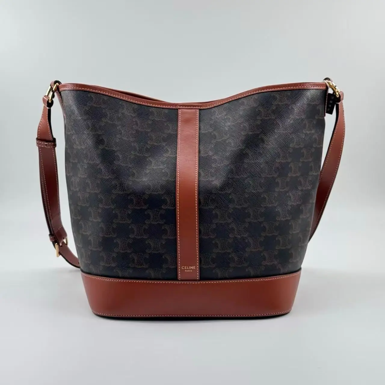 Pre-owned Celine canvas Clutches and wristlets Small Bucket Bag Triomphe #1593421295781682