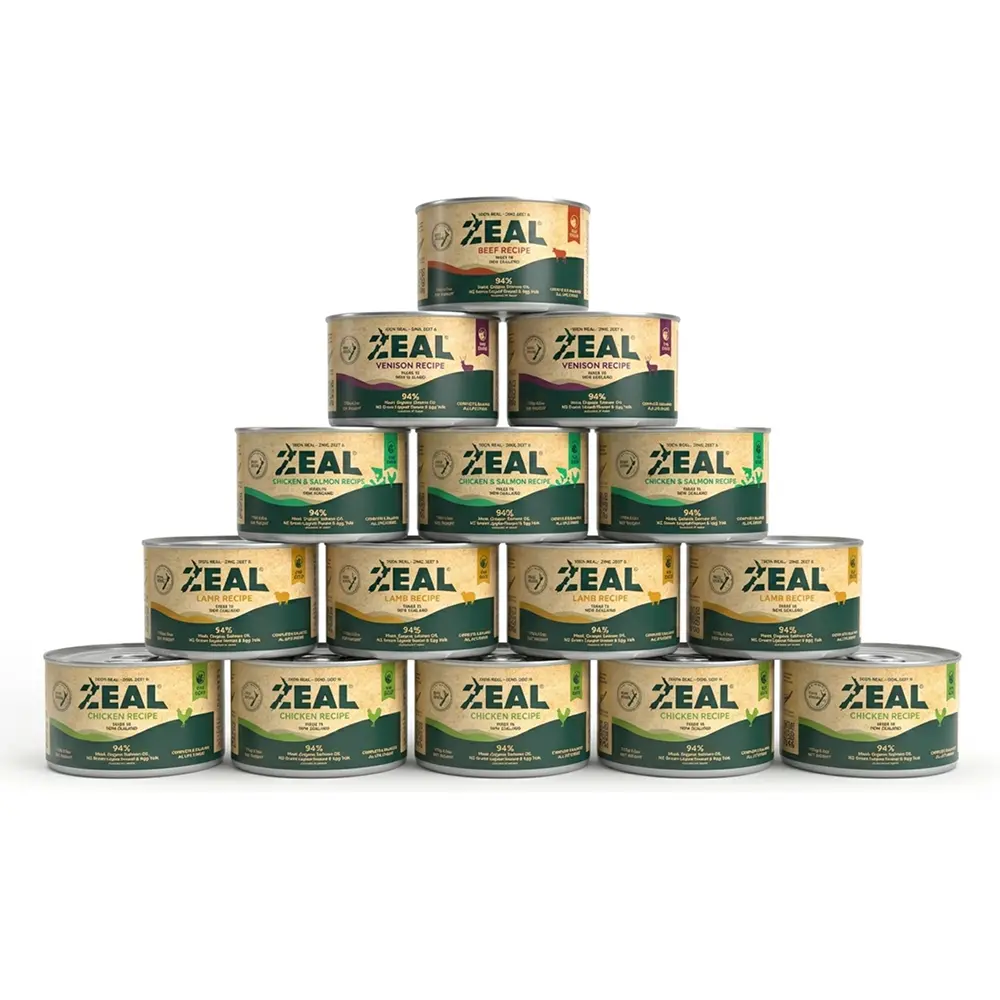 ZEAL Natural Dog Wet Food | 94% High Meat Content | Balanced Nutrition & Superfoods | 4 Recipe Options | 3 Cans | 170g/390g Cans | Suitable for All Ages
