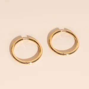 Titanium Jumbo Chunky Rounded Huggie Hoop Earrings - FeatherTUFF™
