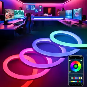 LED Neon Strip Light, 1 Count APP Control Decorative LED Light Strip, DIY Background Light, Decorative Ambient Light for Dressers, Gaming Table Light for Bedroom Home Living Room