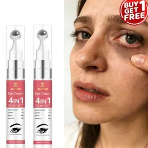 This two-pack of four-in-one firming eye cream contains caffeine extract and features a 360-degree massage roller, It's a non-irritating and non-greasy eye cream that instantly hydrates, smooths the skin, brightens the eye area, Under Eye Brightener