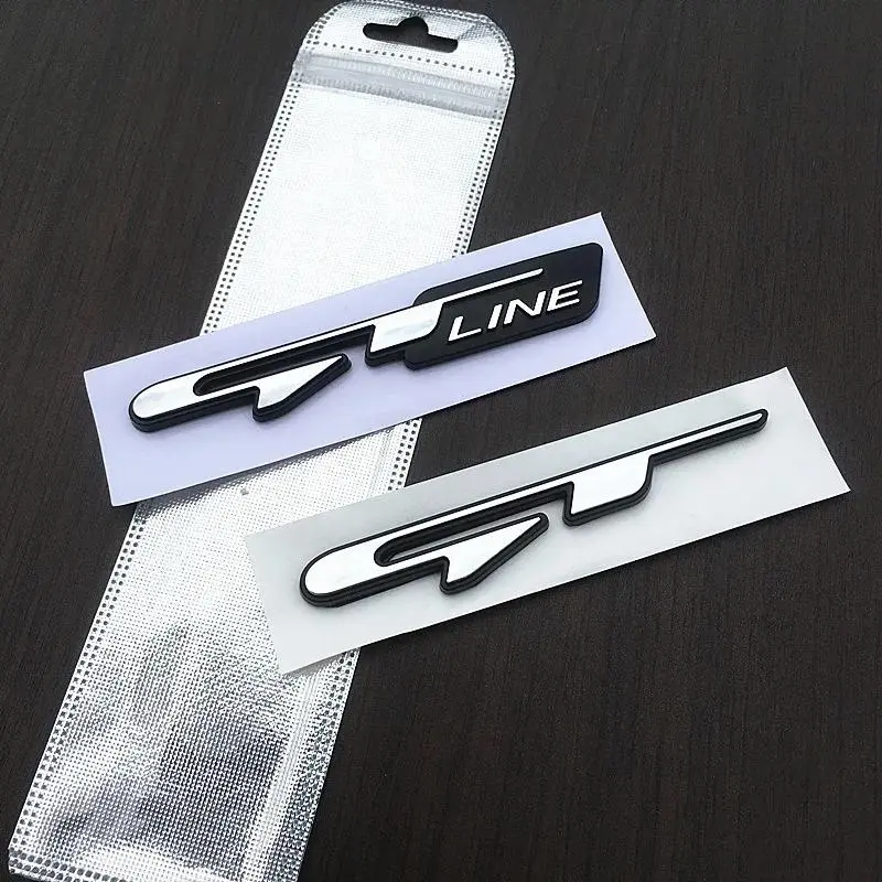 2026 New 3D Metal Car Sticker GT Letter Logo SPORT Emblem Badge Decals For KIA Peugeot 208 GT LINE 2008 308 206 205 307 3008 207 508 5008 For your Cars