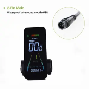 F4 Electric Bike LCD Display – 6-Pin Wired, UART2 Protocol, NFC Unlock, Type-C USB Charging, Compatible with All E-Bikes