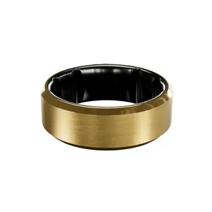 Groove Tungsten Ring – Men’s Scratch-Resistant Wedding Band, Durable Everyday Comfort, Includes Zeus Silicone Ring – 24K Gold