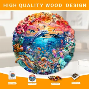 501 Wooden Jigsaw Puzzle Undersea World Animals Alien, Octopus Jigsaw Puzzles, Wooden Box Puzzle Game, Room Decoration, School Supplies, Christmas & Halloween Gift