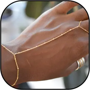 Hand Chain Bracelet Ring Bracelet Silver Hand Chain for Women Finger Ring Bracelet