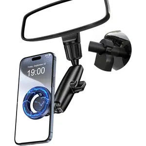 Phone Holder for , Rear View Mirror Phone Holder, 360? Rotating  Phone Mount, Compatible with  16/15/14/13/12 Series and All Phones with Magsafe Case or Metal Ring