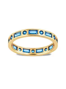 Sterling Silver Aquamarine CZ Ethel Ring