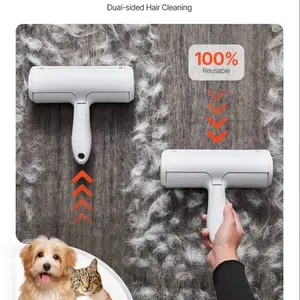 VEVOR Pet Hair Remover Roller Dual-sided Lint Roller Tool for Dog Cat Efficient Hair Cleaning Reusable for Home Furniture Car Couch Carpet Seat Bedding Floor Sofa White