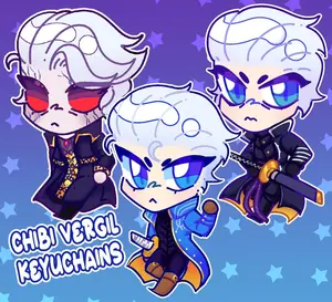 DMC Vergil Chibi Keychain! - Cute Characters, Kawaii Bag Charm for Keys, Backpack & Gifts, Collectible Fan Accessory, Aesthetic Game Merch!