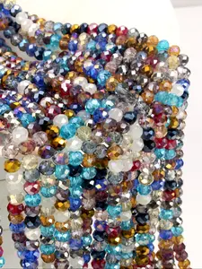 Colorful Glass Crystal Beads 8mm Faceted, Jewelry Making Supplies, DIY Bracelet Necklace Phone Charm, 17 Inch Strand, Approximately 70 Pieces