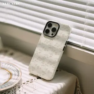 Delicate Floral Vine Pattern Phone Case, 2 - in - 1 PC Hard + TPU Soft Cover (Matte/Glossy), Matching Phone Cases Ideal as Gift, Funda Para Phone Cover Phone Case for iPhone 11 12 13 14 15 16 16e 17 Pro ProMax Air,Galaxy S26 S25 A56 A55 A17 A16