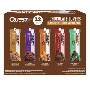 Quest Nutrition Chocolate Lovers Variety Pack, High Protein, Low Carb, Gluten Free, Keto Friendly, 12 Count