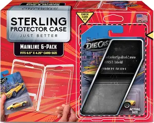 Sterling Protector Case Mainline for Hot Wheels & Matchbox Diecast - Fits Card Size 6.5” x 4.25"