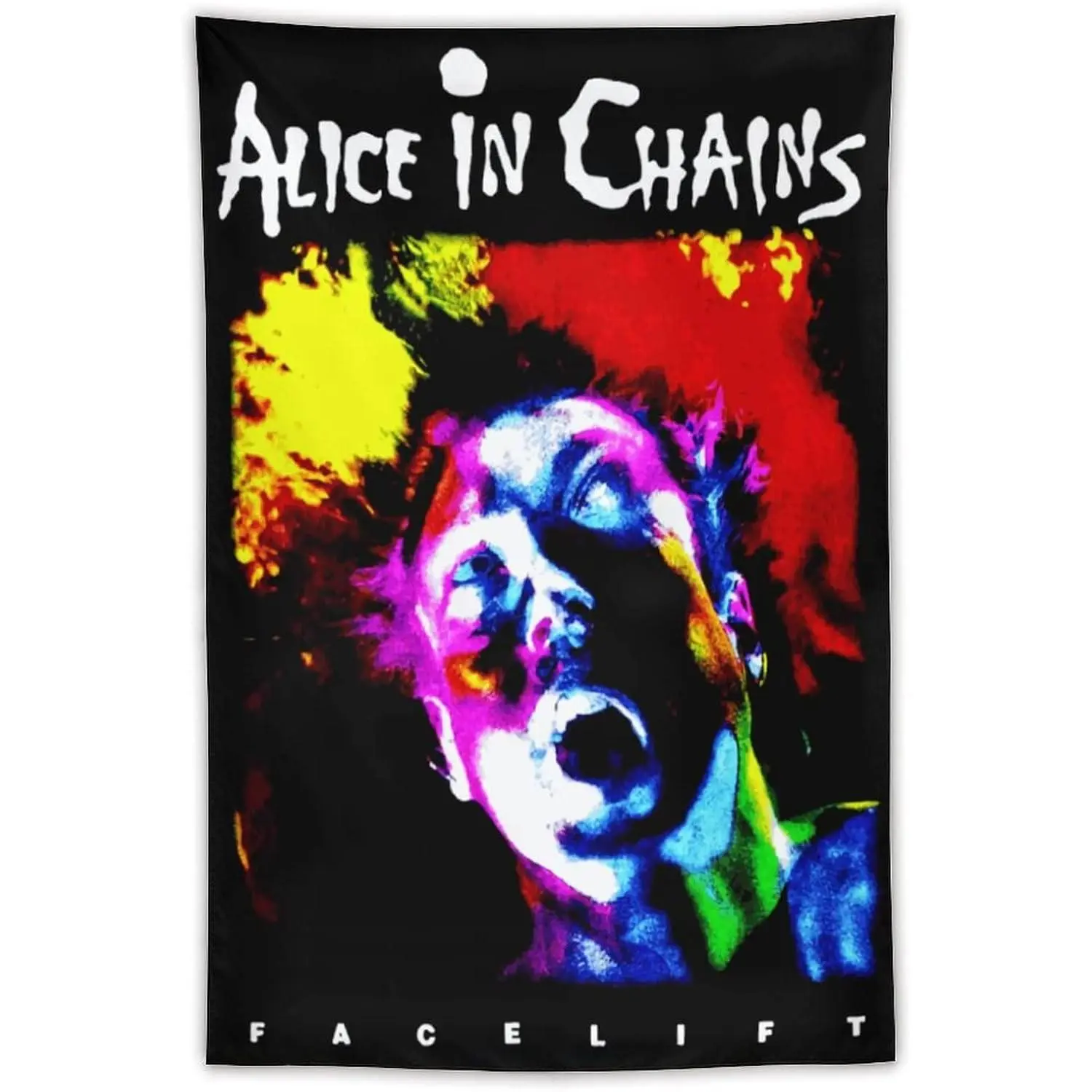 60in x 40in Tapestry GIMMAV Alice Rock in Band Chains Tapestry Classic Singer Poster, Polyester Graphic Wall Hanging, NoveltyTapestries for Living Room Bedroom Decor, Custom Music Party Banner