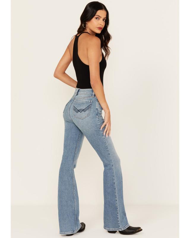 Women's Arbor Medium Wash Outlaw High Rise Flare Super Stretch Denim Jeans